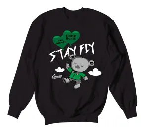 Retro 3 Pine Green Sweater - Money Over Love  - Black