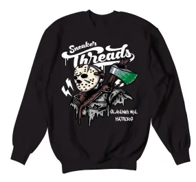 Retro 3 Pine Green Sweater - Slaying Haters - Black