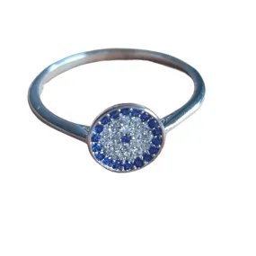 Sapphire Blue Evil Eye Ring