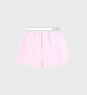 Serif Logo Boxer Short - Ballet/White