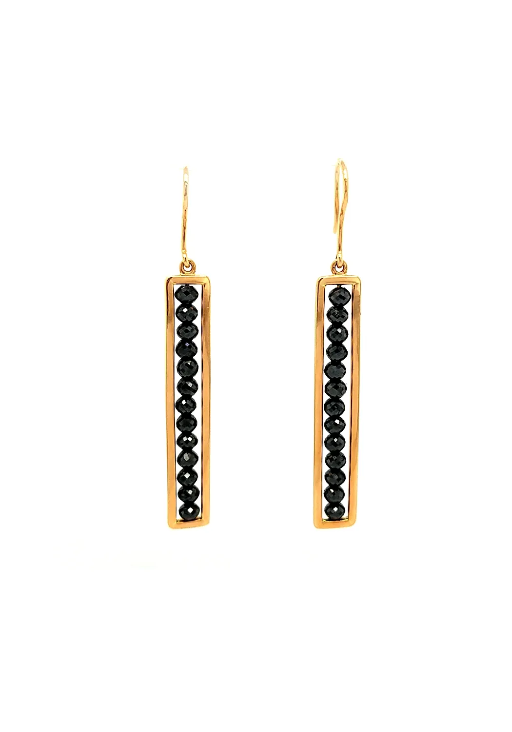 Sethi Couture Leila 18KYG Black Diamond Bar Drop Earrings