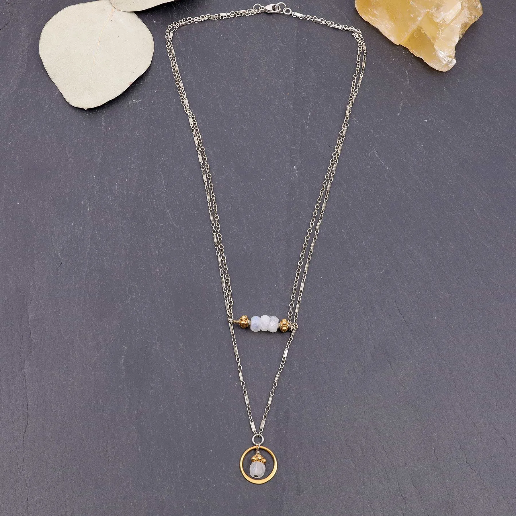 Simple Romance - Moonstone Double Strand Necklace