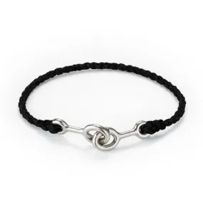 Sister Clasp Bracelet, Silver, Black