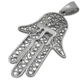 Sterling Silver Filigree Hamsa Pendant