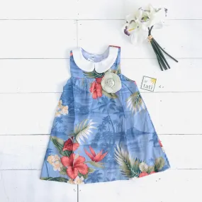 Tea Rose Dress in Hawaiian Blue