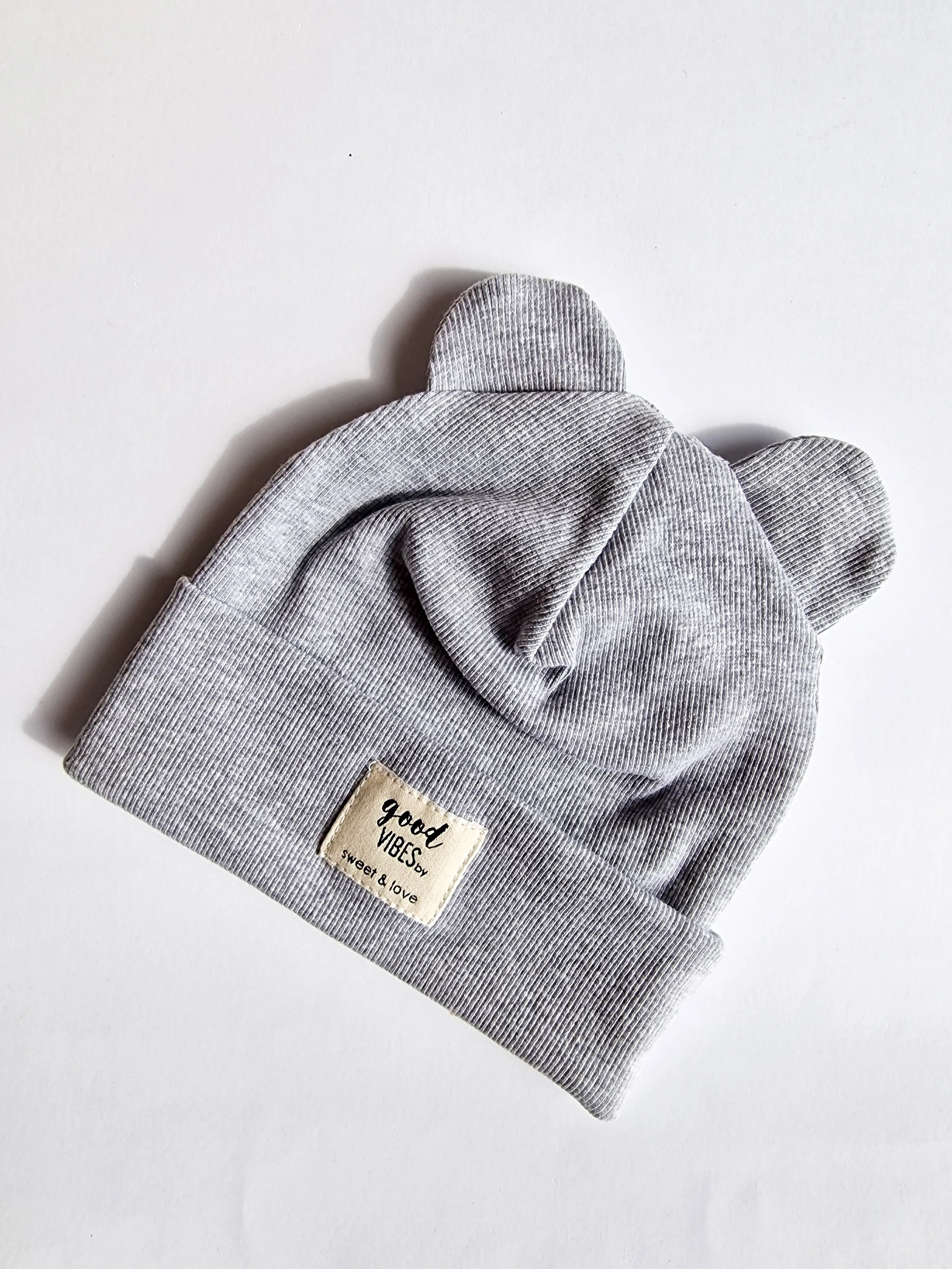 Winter folded bear beanie grey