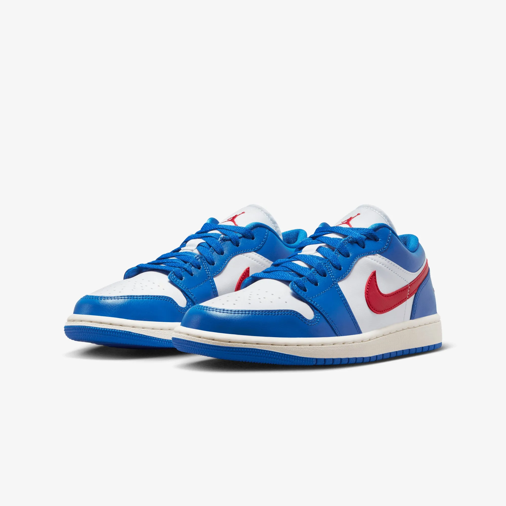 WMN'S AIR JORDAN 1 LOW 'SPORT BLUE/GYM RED-WHITE-SAIL'