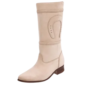 Women's Plain Beige Nobuck with Horseshoe Escaramuza Boot