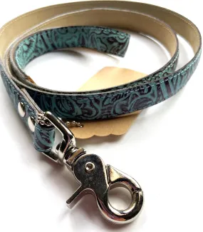 Wooftown French Leather Leash - Brown / Blue (1)