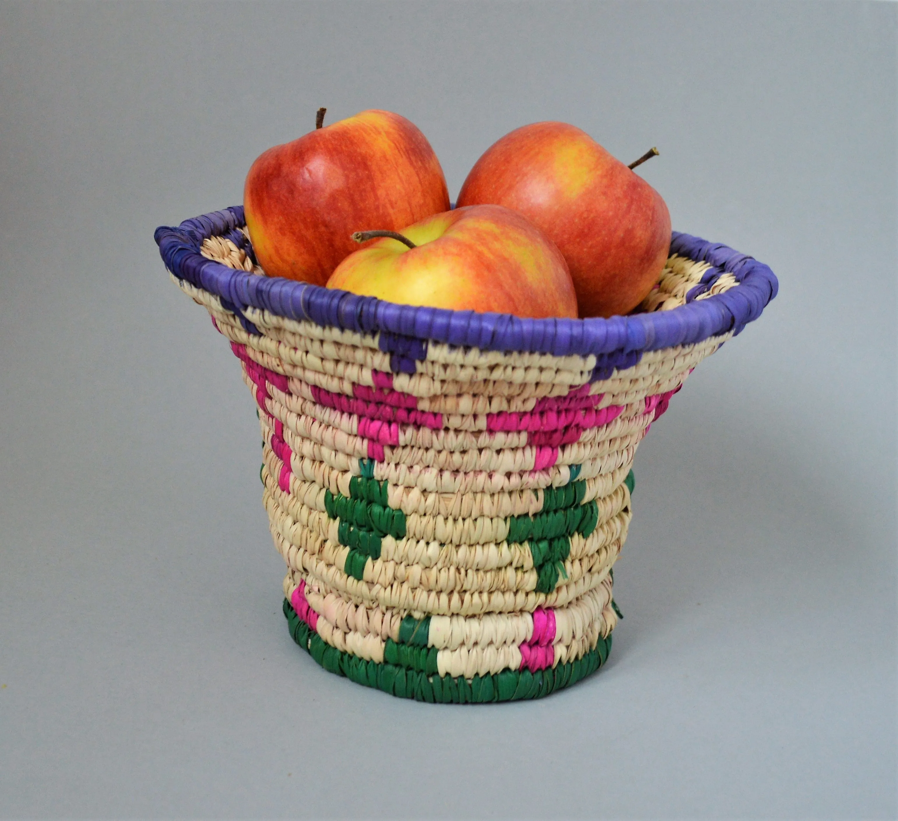 Woven basket platter FARHA, Colorful party centerpiece