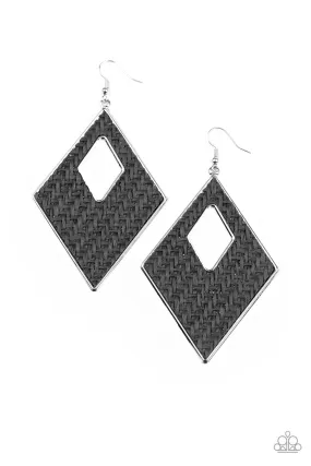 Woven Wanderer Black-Earrings